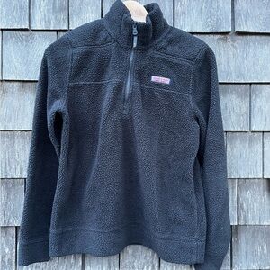 Vineyard Vines Charcoal‎  Gray Fuzzy 3/4 Zip Pullover